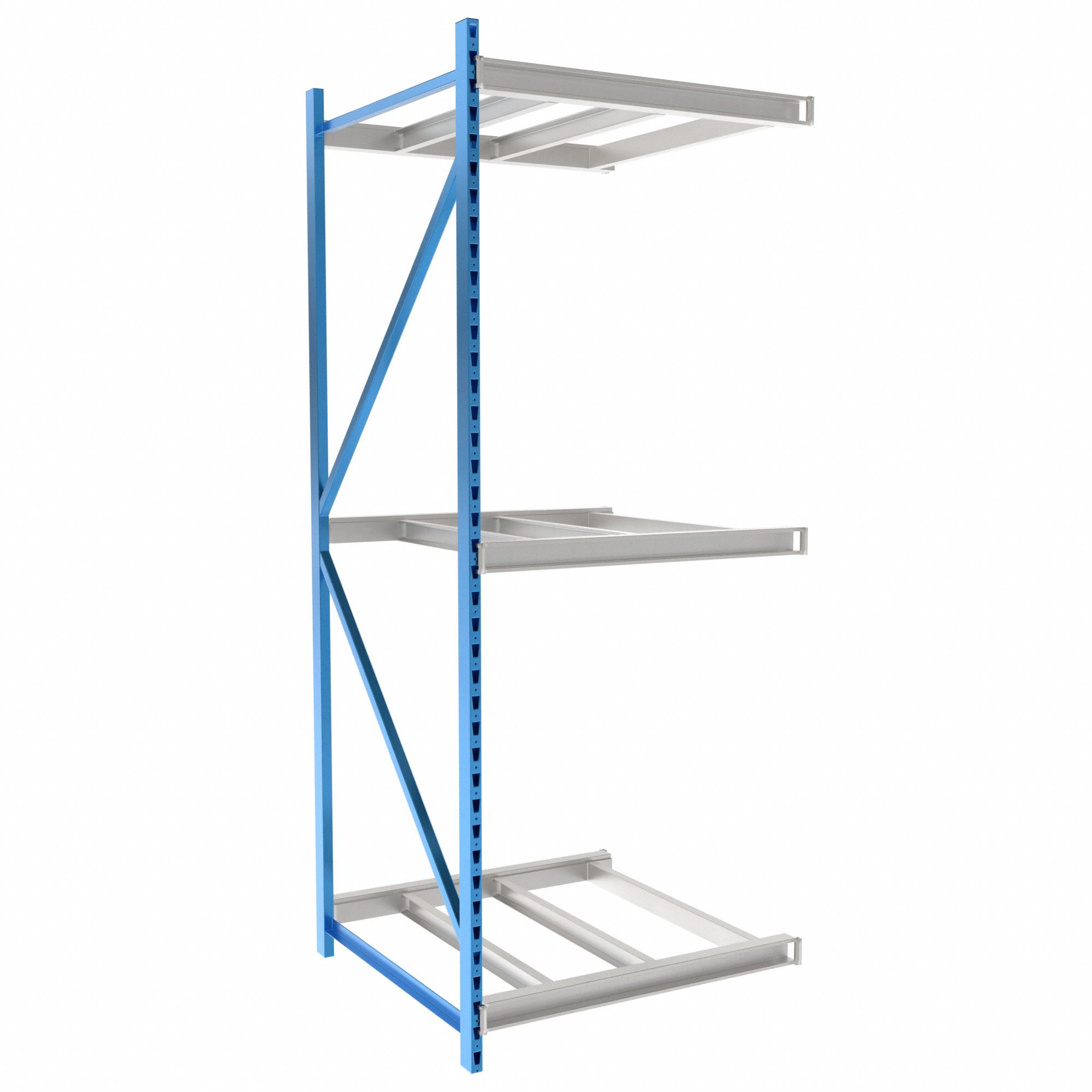 Bulk Rack Shelving: Add-On, Heavy-Duty, 48 in x 48 in x 123 in, 3 Shelves