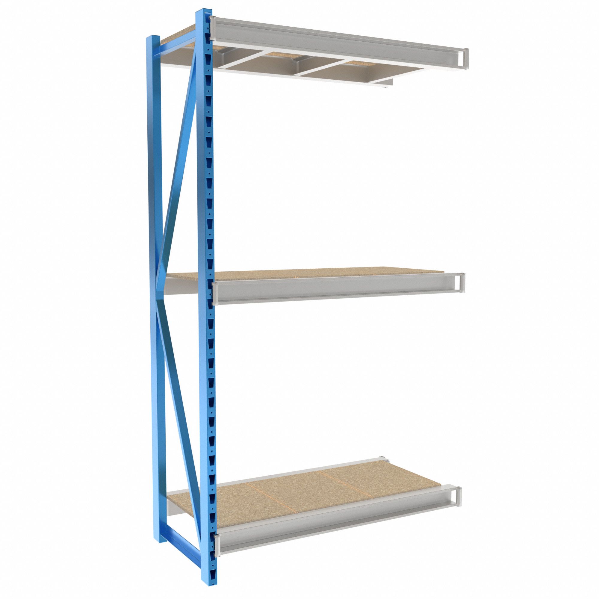 Bulk Rack Shelving: Add-On, Heavy-Duty, 48 in x 24 in x 87 in, Solid Steel, 3 Shelves