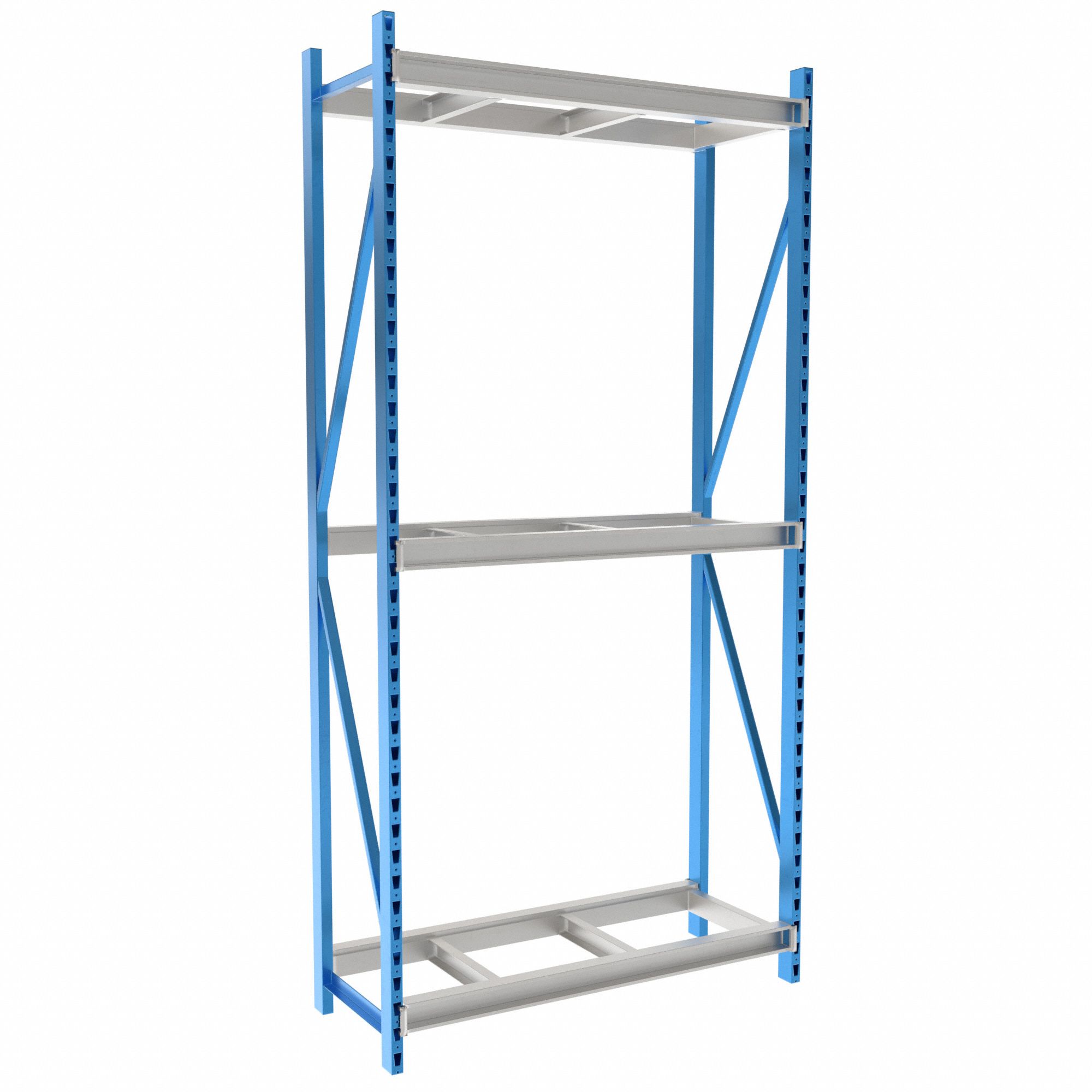 Bulk Rack Shelving: Starter, Heavy-Duty, 60 in x 24 in x 123 in, 3 Shelves
