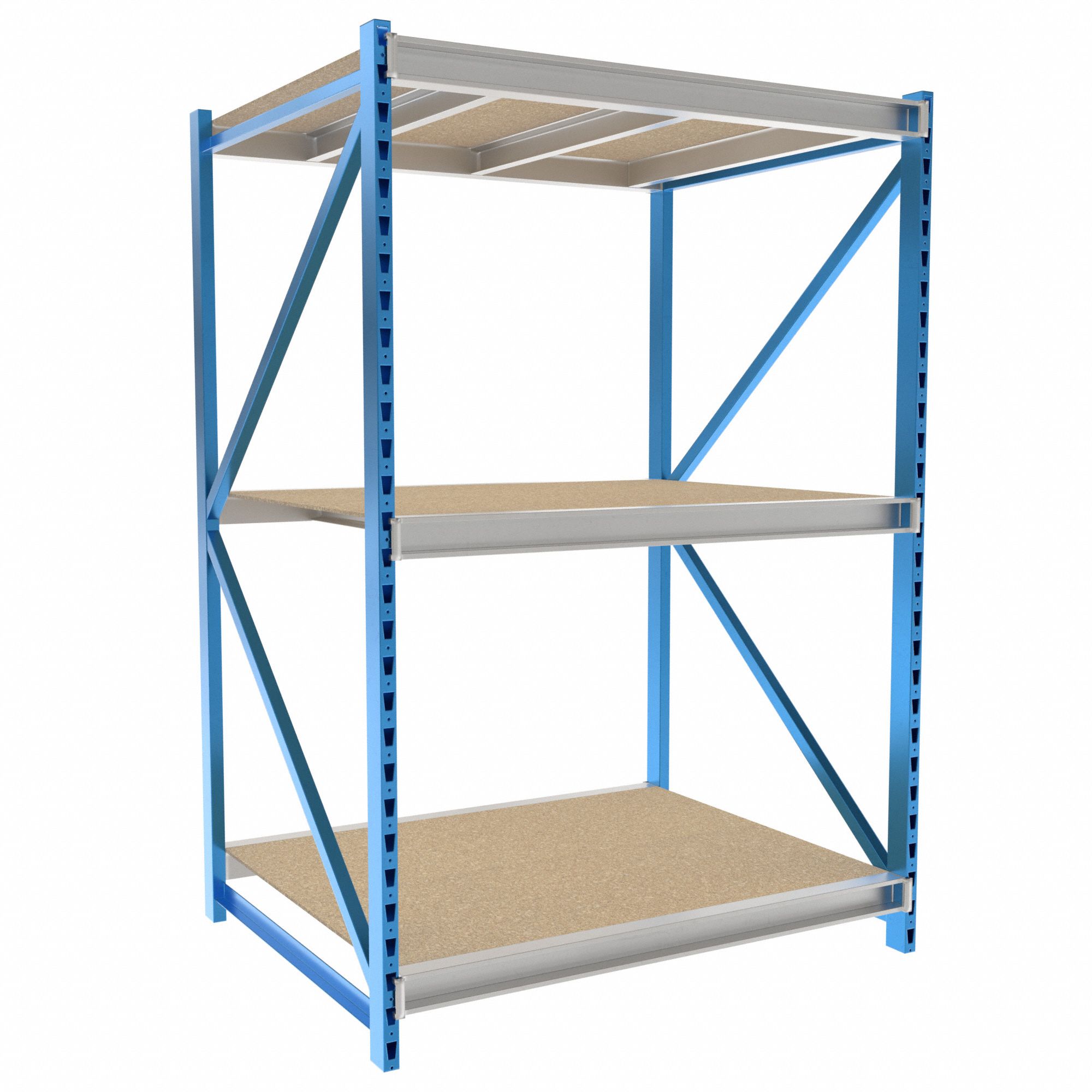 Bulk Rack Shelving: Starter, Heavy-Duty, 60 in x 48 in x 87 in, Particleboard, 3 Shelves