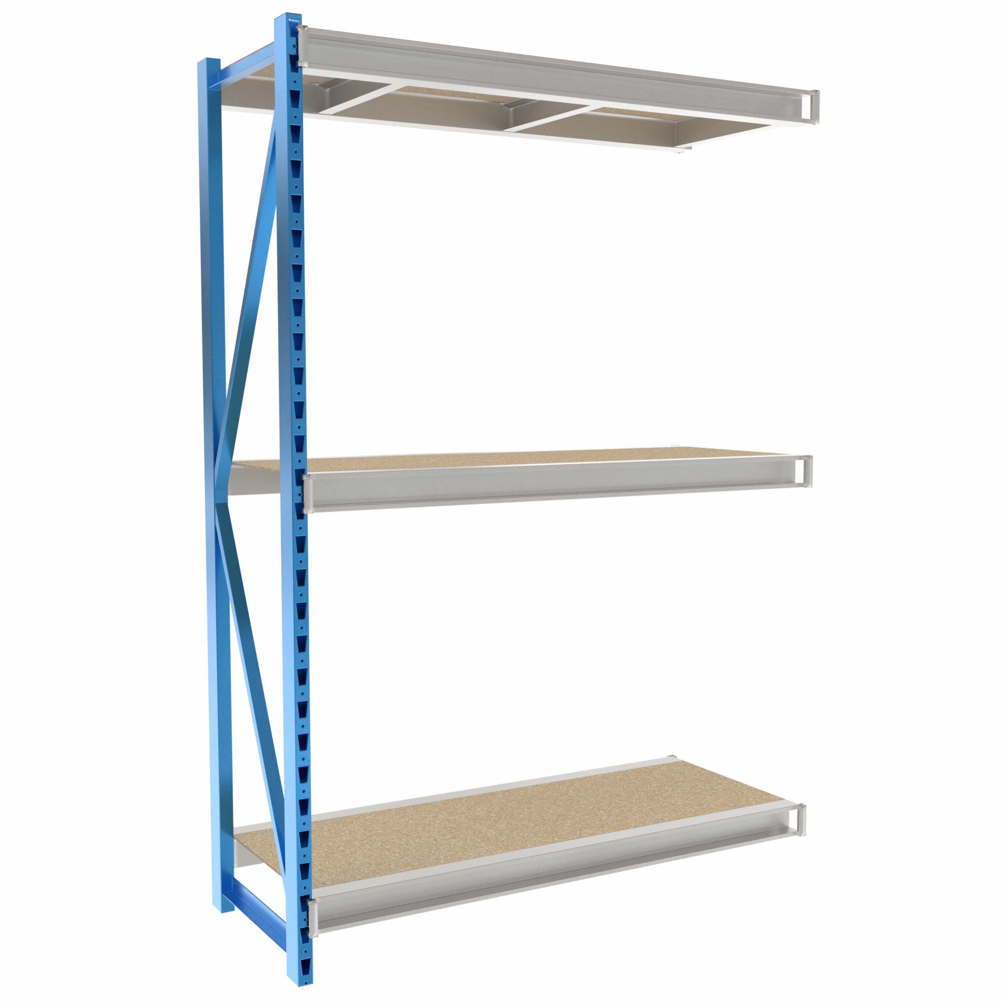 Bulk Rack Shelving: Add-On, Heavy-Duty, 60 in x 24 in x 87 in, Particleboard, 3 Shelves