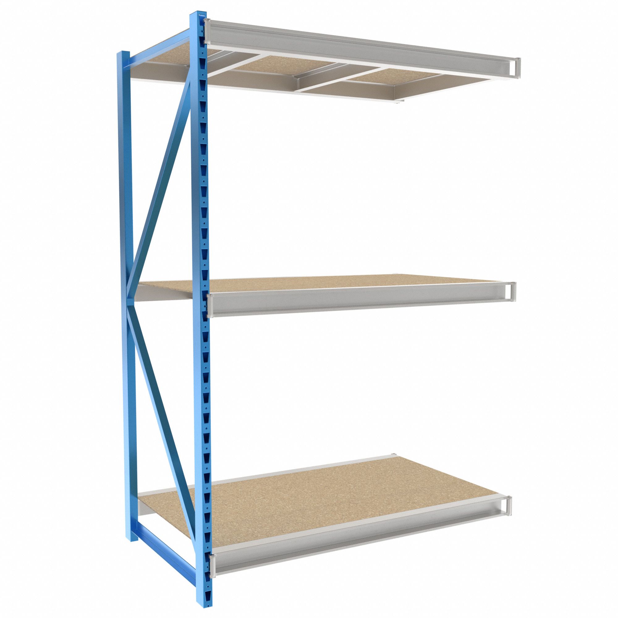 Bulk Rack Shelving: Add-On, Heavy-Duty, 60 in x 36 in x 87 in, Particleboard, 3 Shelves