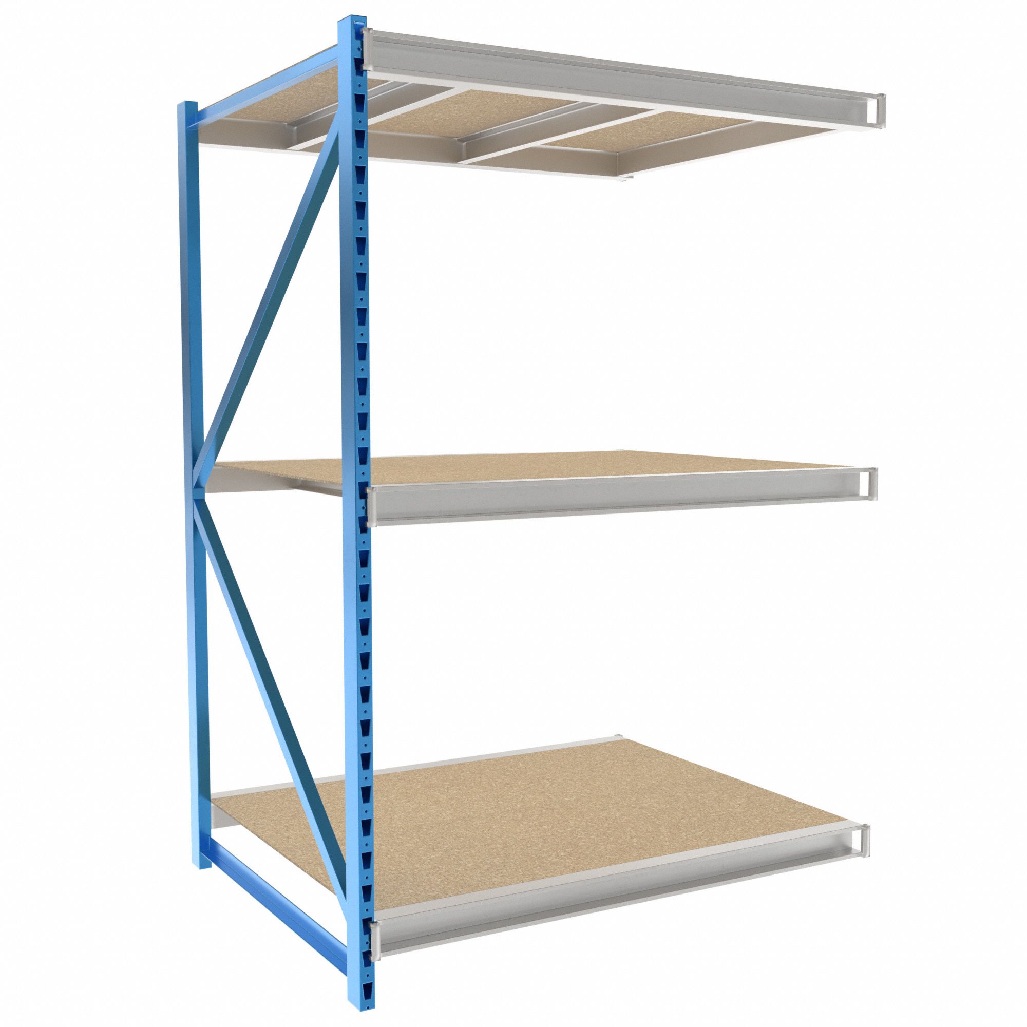 Bulk Rack Shelving: Add-On, Heavy-Duty, 60 in x 48 in x 87 in, Particleboard, 3 Shelves