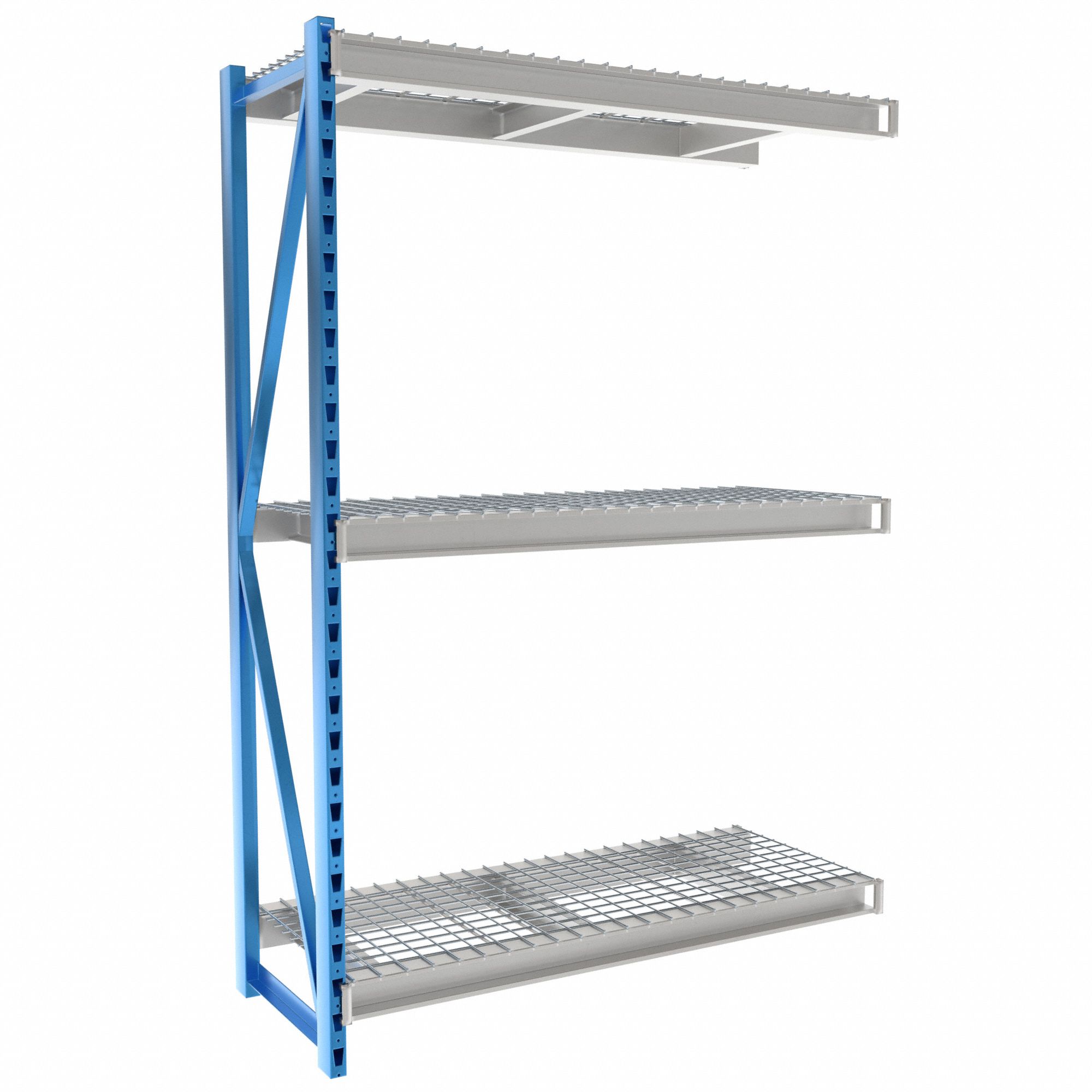 Bulk Rack Shelving: Add-On, Heavy-Duty, 60 in x 24 in x 87 in, Steel Wire, 3 Shelves