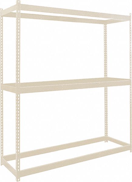Boltless Shelving: Starter, Light-Duty, 48 in x 48 in, 84 in Overall Ht, 3 Shelves, Open
