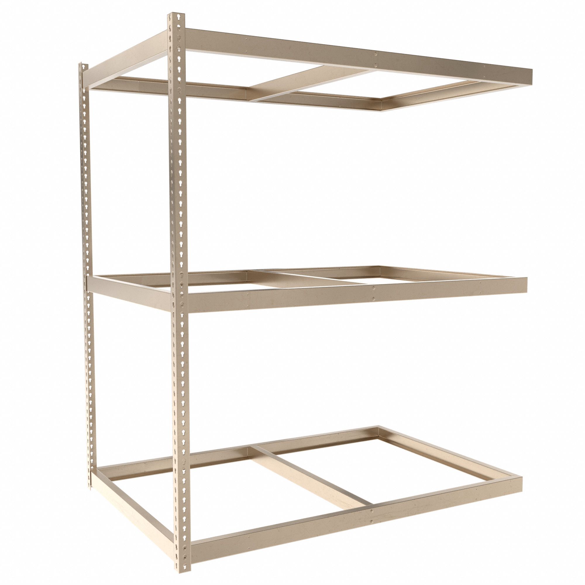 Boltless Shelving: Add-On, Heavy-Duty, 72 in x 48 in, 84 in Overall Ht, 3 Shelves