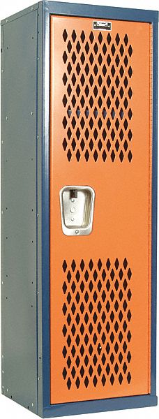 Wardrobe Locker: 15 in x 15 in x 48 in, Ventilated, 1 Tiers, 1 Units Wide, Padlock Hasp
