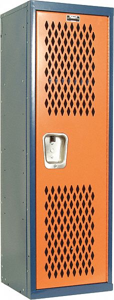 WRDRB LOCKR,VENT,1 WD,1 TIER,ORANGE/BLUE