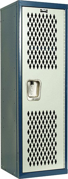 Wardrobe Locker: 15 in x 15 in x 48 in, Ventilated, 1 Tiers, 1 Units Wide, Padlock Hasp