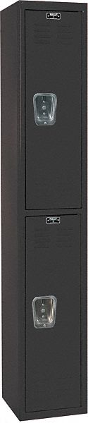 Wardrobe Locker: 12 in x 18 in x 72 in, Louvered, 2 Tiers, 1 Units Wide, Padlock Hasp