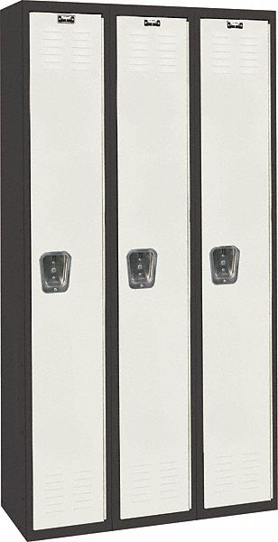 Wardrobe Locker: 36 in x 18 in x 72 in, Louvered, 1 Tiers, 3 Units Wide, Padlock Hasp