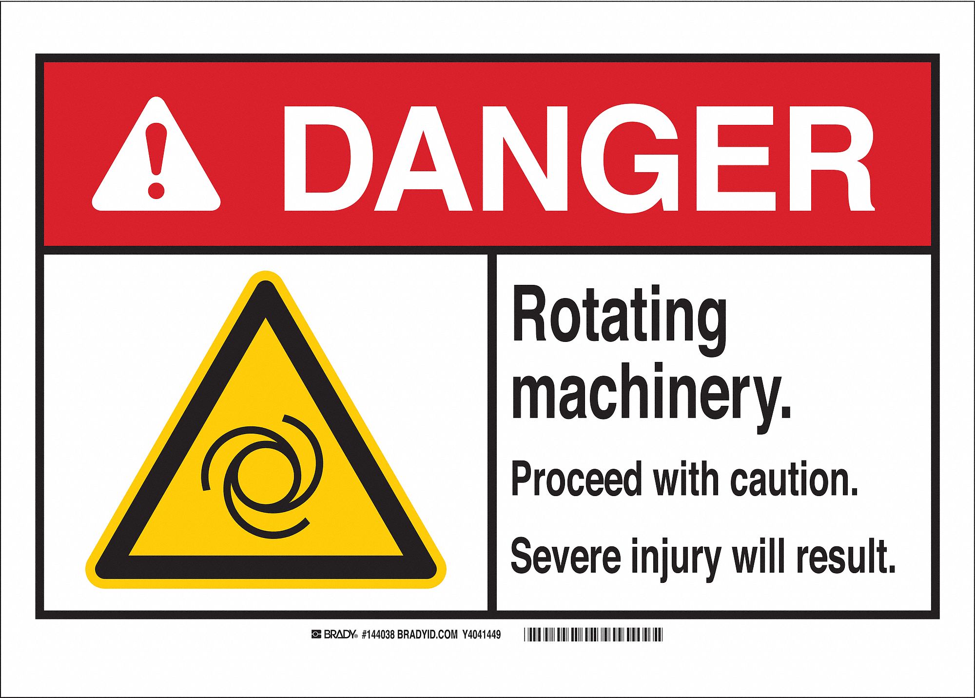 Danger Sign, Rotating Mach, B-555, 7in.H