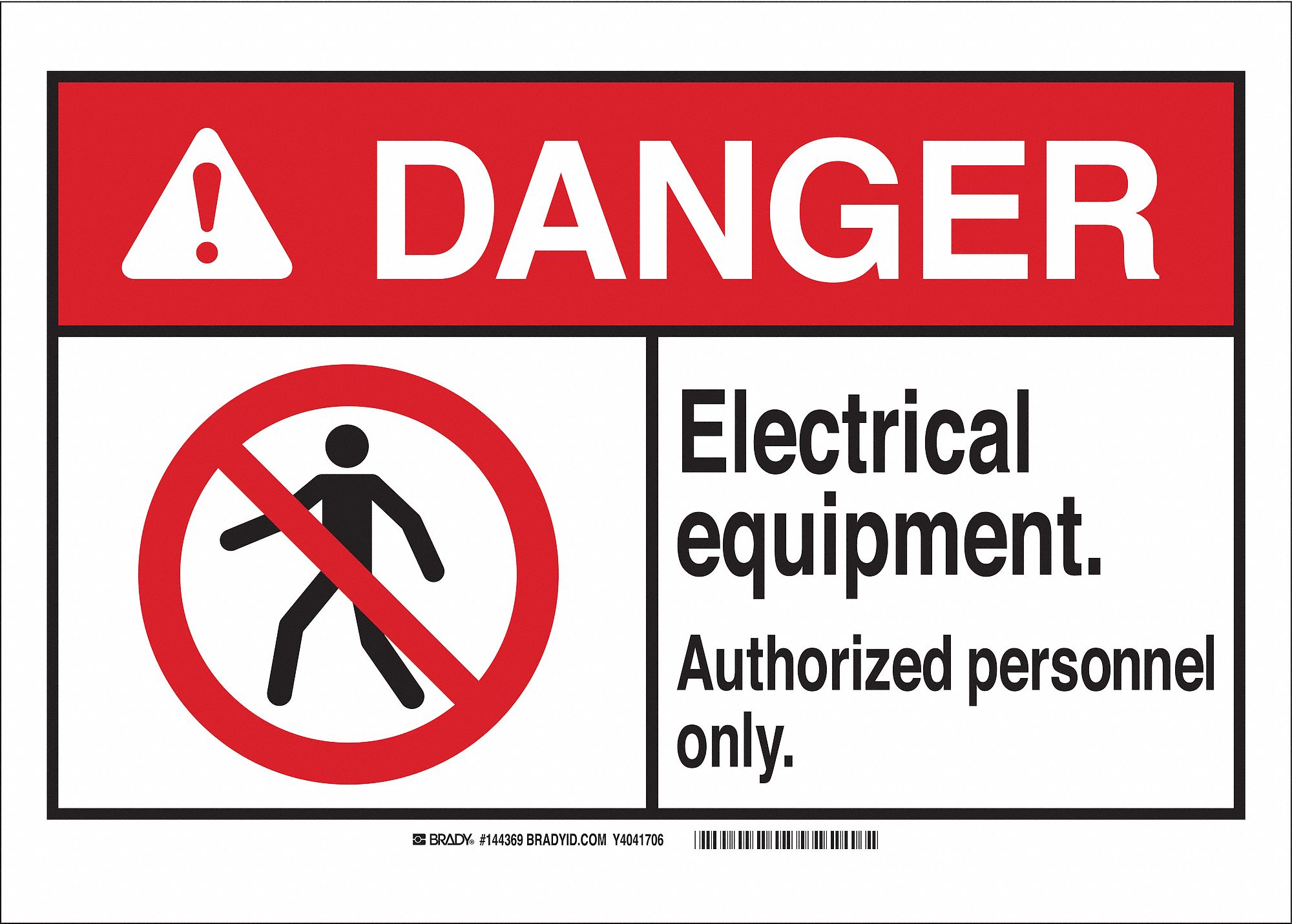 Danger Sign, Electrical Equipment Authorized Personnel Only, Header ...