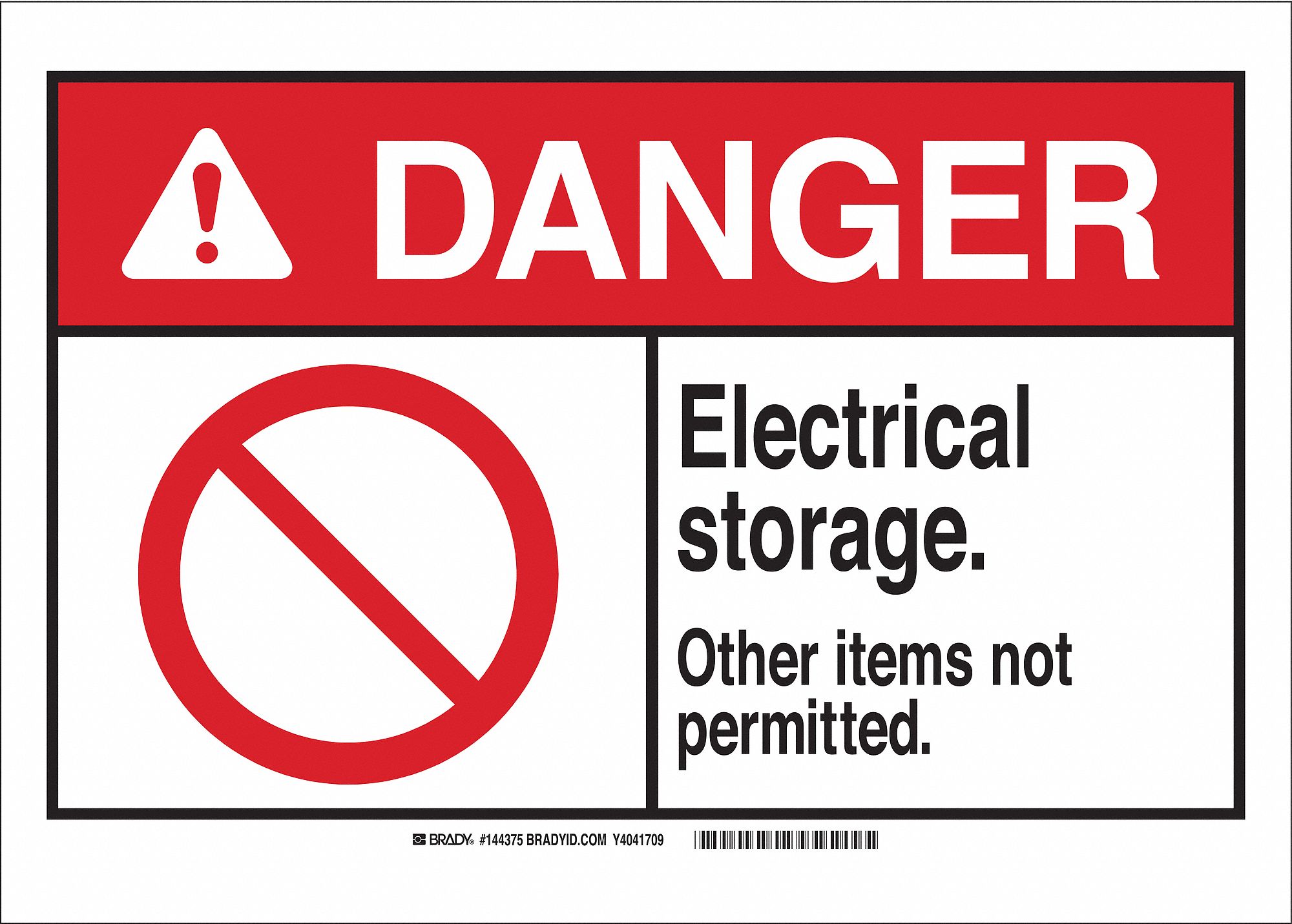 Danger Sign, Electrical Room, B-555, 10in.H