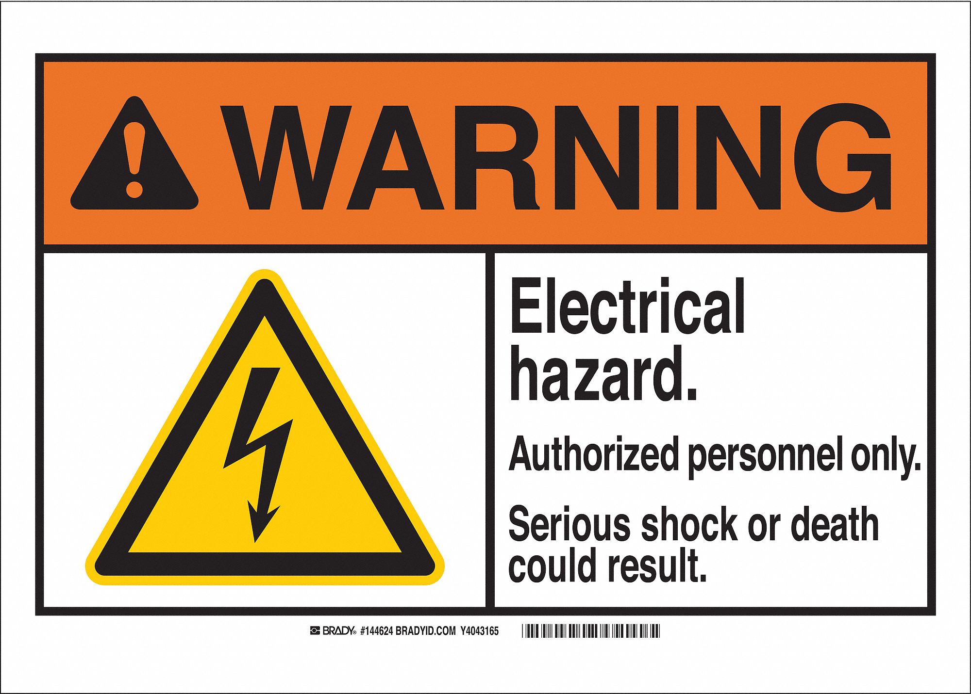 Warning Sign, B-302, 10in.Hx14in.W, Elect