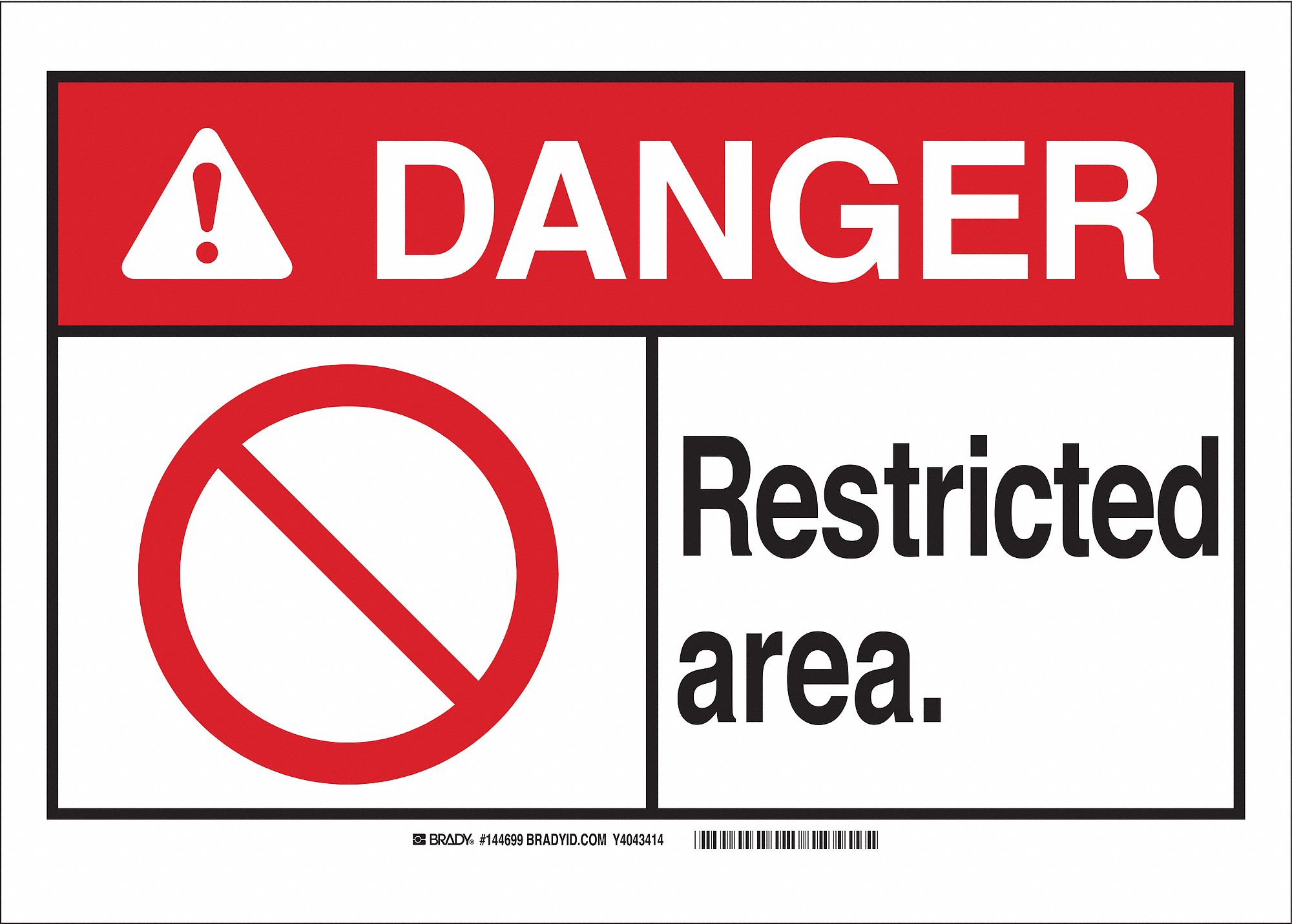 Aluminum, Danger Sign, Danger, 10 in Width, 7 in Height, English Grainger