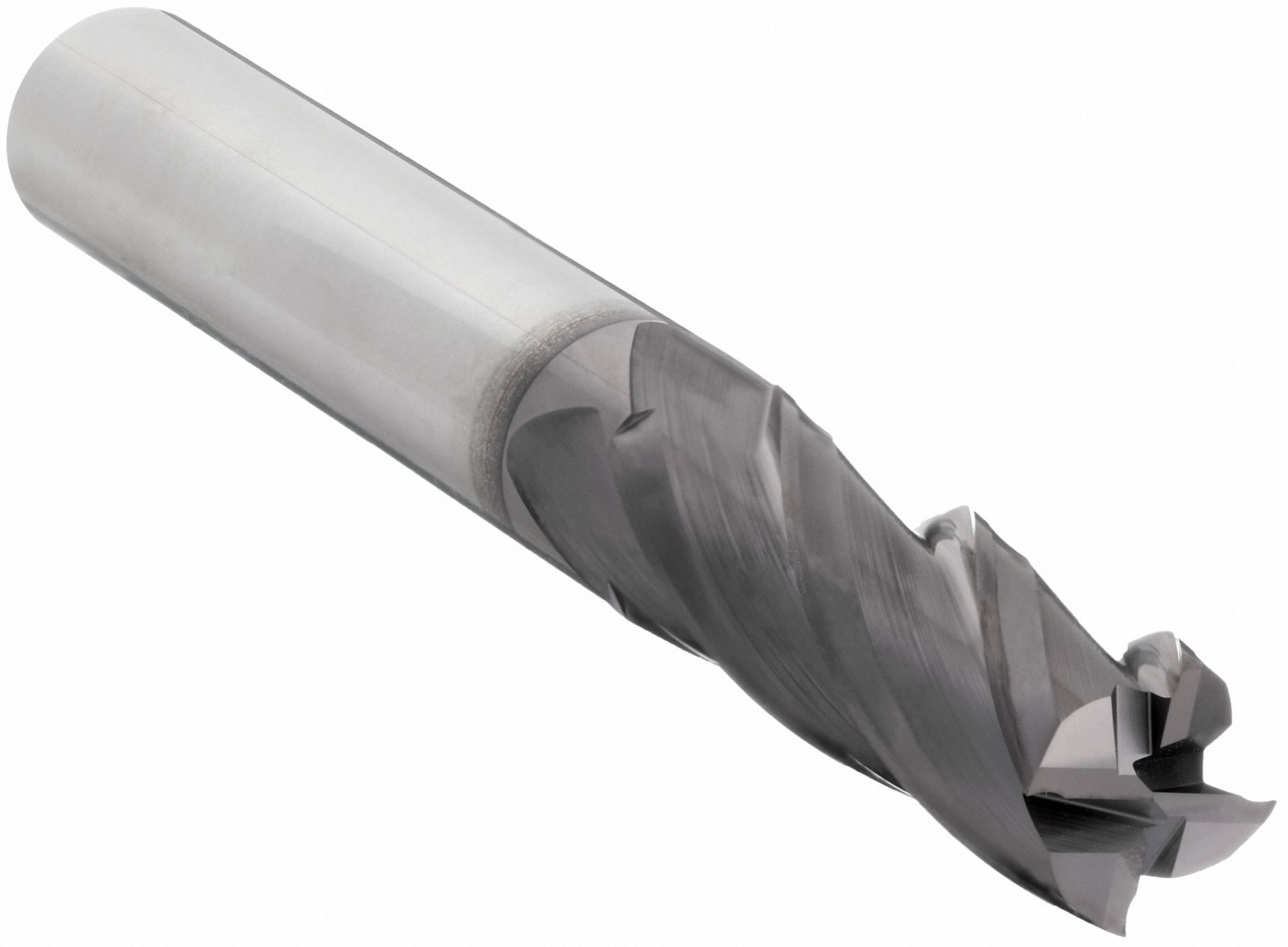 Square End Mill: Carbide, TiAlN Coated, 4 Flute, 3/8" Mill Dia, 1-1/8" LOC, 3" OAL