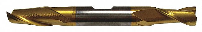 Square End Mill: Carbide, TiN Coated, Double End, 2 Flute, 3/8" Mill Dia, 3/4" LOC, 3-1/2" OAL