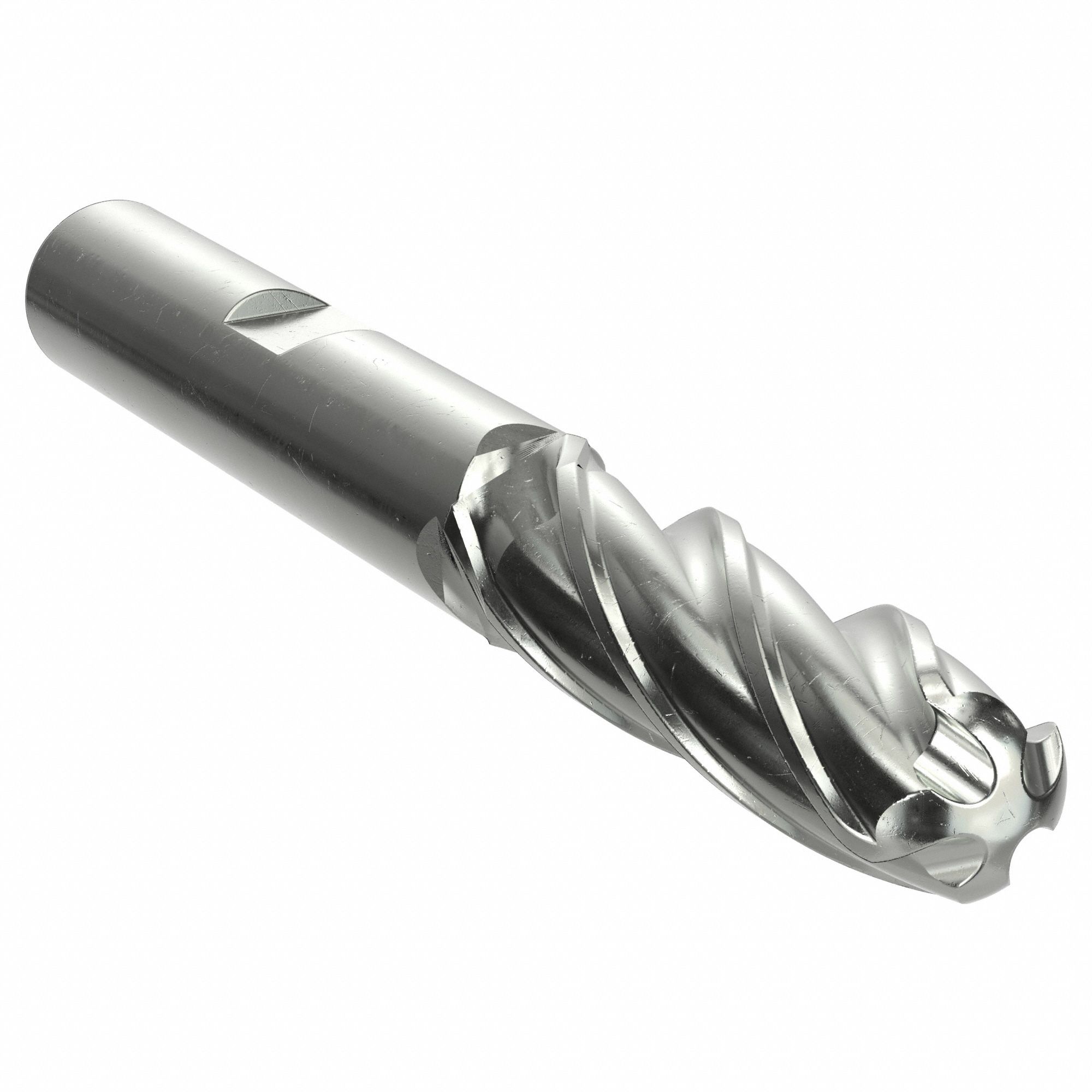 Ball End Mill: Cobalt, 4 Flute, 1-1/2" Mill Dia, 2" LOC, 4-1/2" OAL, List E2020