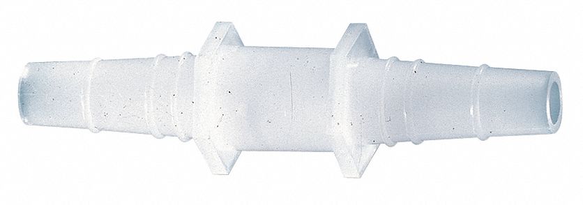 Quick Disconnect Connector: LDPE, Barbed x Barbed, For 1/4 in x 5/16 in Tube ID, 12 PK