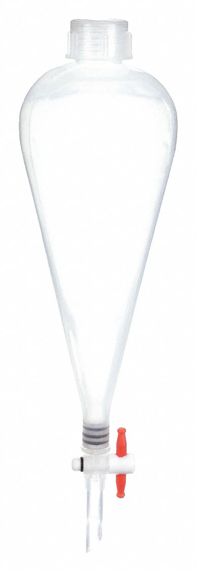 SEPARATORY FUNNEL, PLASTIC, 8.45 FL OZ CAPACITY, 250 ML CAPACITY, POLYPROPYLENE, CLEAR