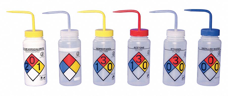 Wash Bottle Standard 16 oz Assorted PK6