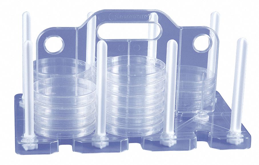 Tube Rack: 8 in Overall Wd, 13 1/2 in Overall Ht, 9 1/4 in Overall Lg, Polypropylene, Clear