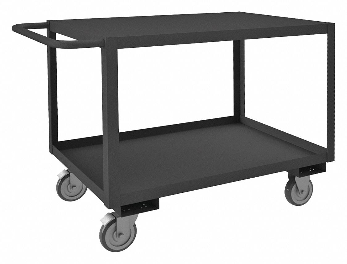 UTILITY CART WITH LIPPED & FLUSH METAL SHELVES, 1,200 LB LOAD CAPACITY, 2 SHELVES