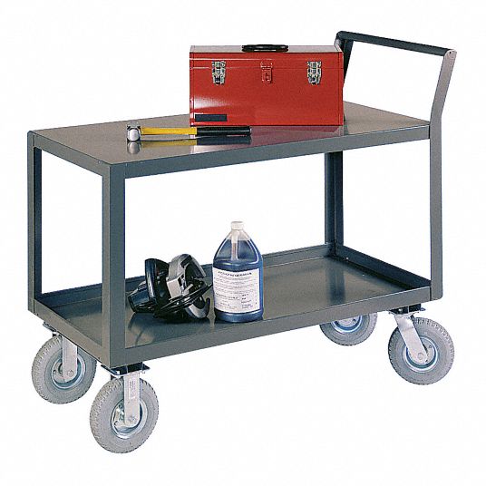 1,200 lb, 48 in L x 24 in W Shelf, Utility Cart with Lipped & Flush ...