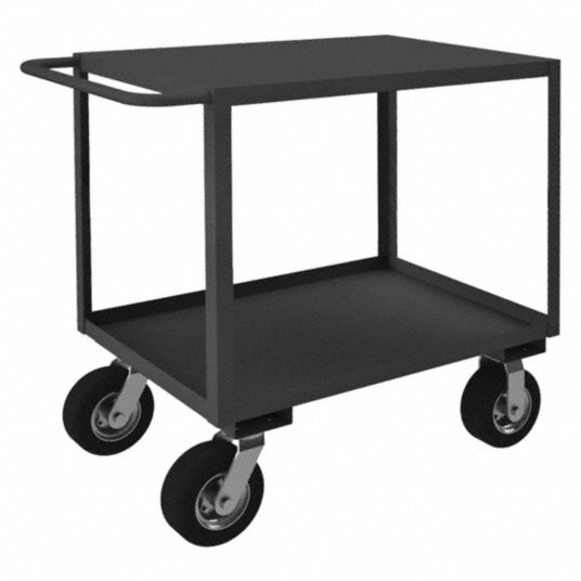 1,200 lb Load Capacity, 2 Shelves, Utility Cart with Lipped & Flush ...