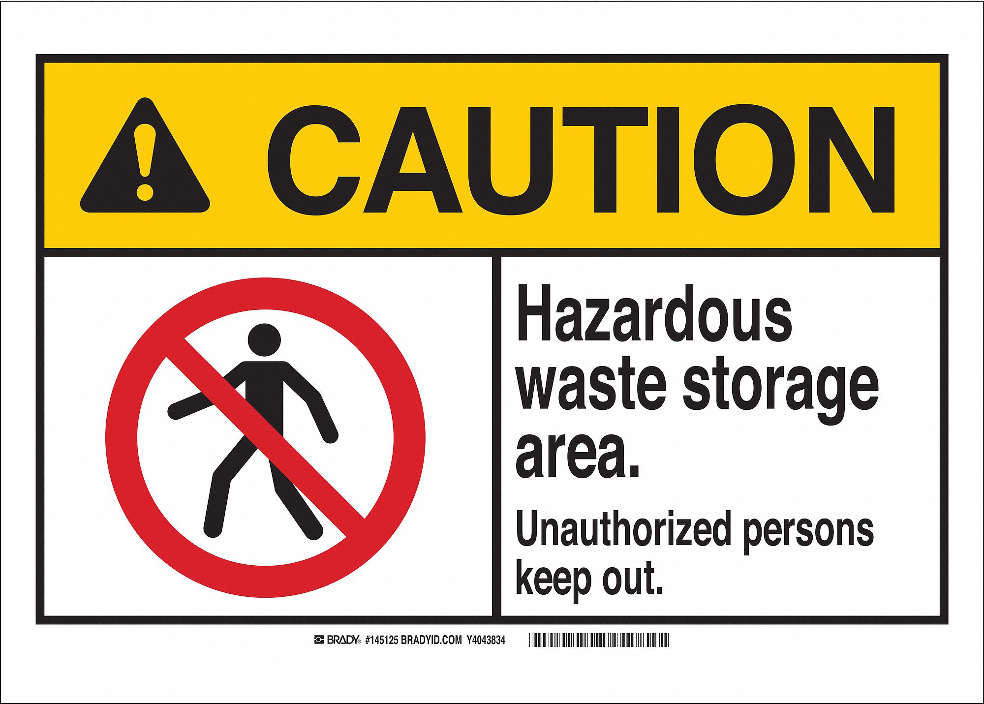 Caution Sign, 14in.W, Aluminum, Haz Stor