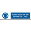 Hearing Protection Must Be Worn At All Times Sign Slider Message Inserts