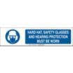 Hard Hat, Safety Glasses And Hearing Protection Must Be Worn Sign Slider Message Inserts