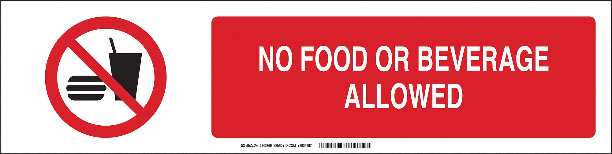 Sign Slider Insert: No Food Or Beverage Allowed, Aluminum, White, Black/Red, Not Retroreflective