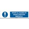Report All Injuries Or Unsafe Conditions Immediately Sign Slider Message Inserts