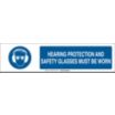 Hearing Protection And Safety Glasses Must Be Worn Sign Slider Message Inserts
