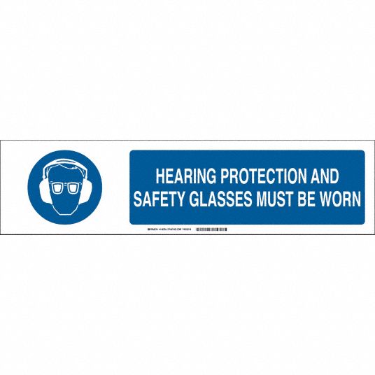 Hearing Protection And Safety Glasses Must Be Worn Aluminum Sign Slider Insert 35vu66 140796