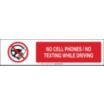 No Cell Phones / No Texting While Driving Sign Slider Message Inserts