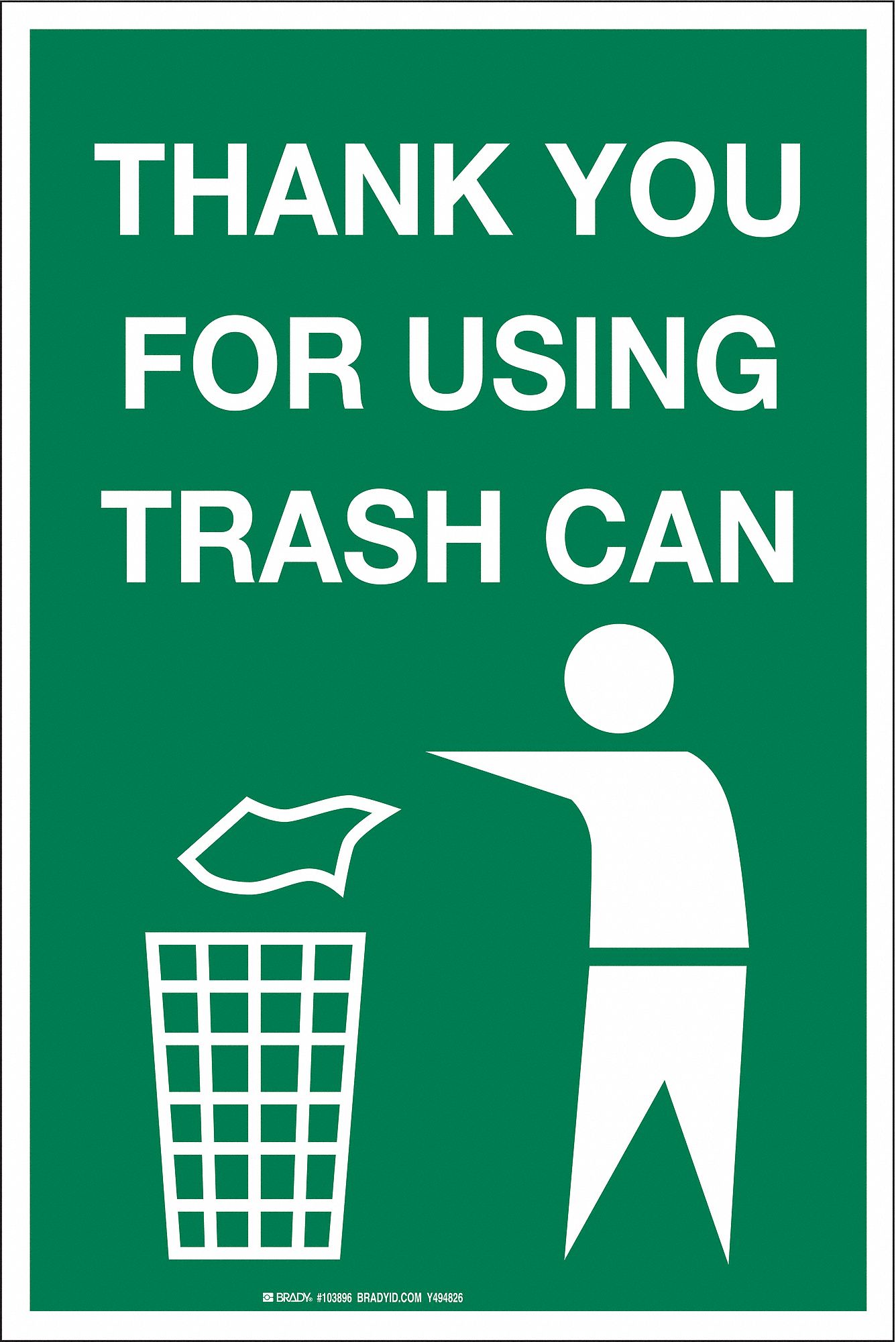 Safety Sign, B-401 Plastic, 18 in. H