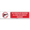 No Concealed Weapons Allowed On Company Grounds Sign Slider Message Inserts