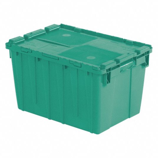 ORBIS Attached Lid Container, Green, 12 7/8 inH x 21 7/8 inL x 15 1/4