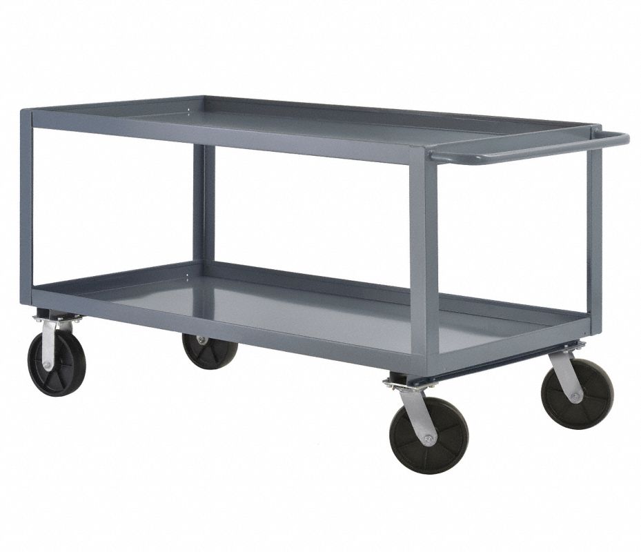 GRAINGER APPROVED Carrito Utilitario con Repisas Metálicas con Reborde