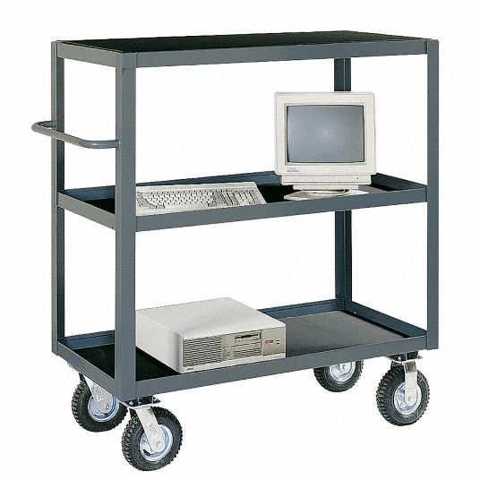 Stock Cart, 1200 lb, 3 Number of Shelves, 36 in x 24 in - Grainger