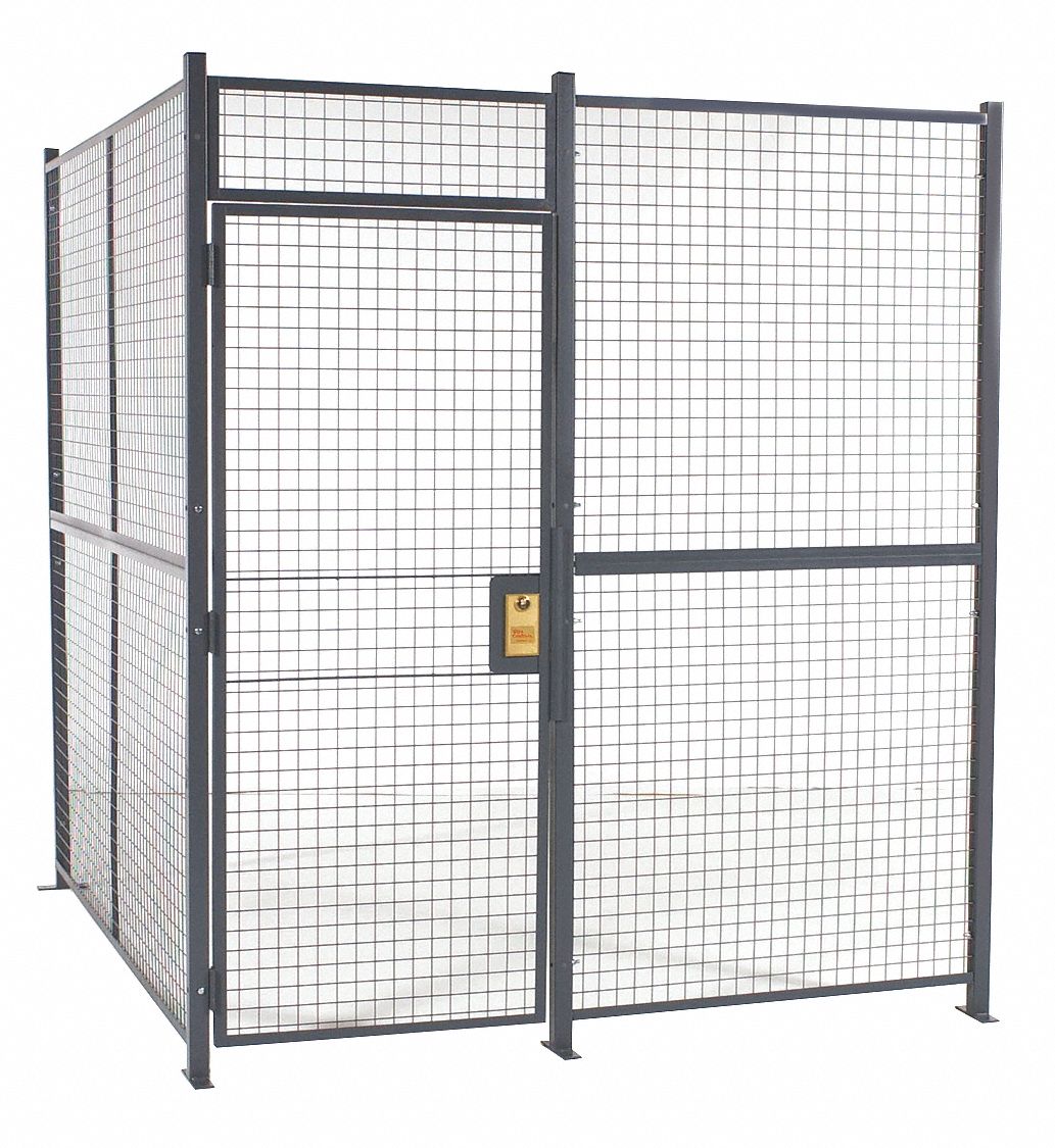 Partition Cage 3 Ft W X 7 Ft H Door Size Keyed Different Lock 8 Ft 5 1 4 Room Size Height