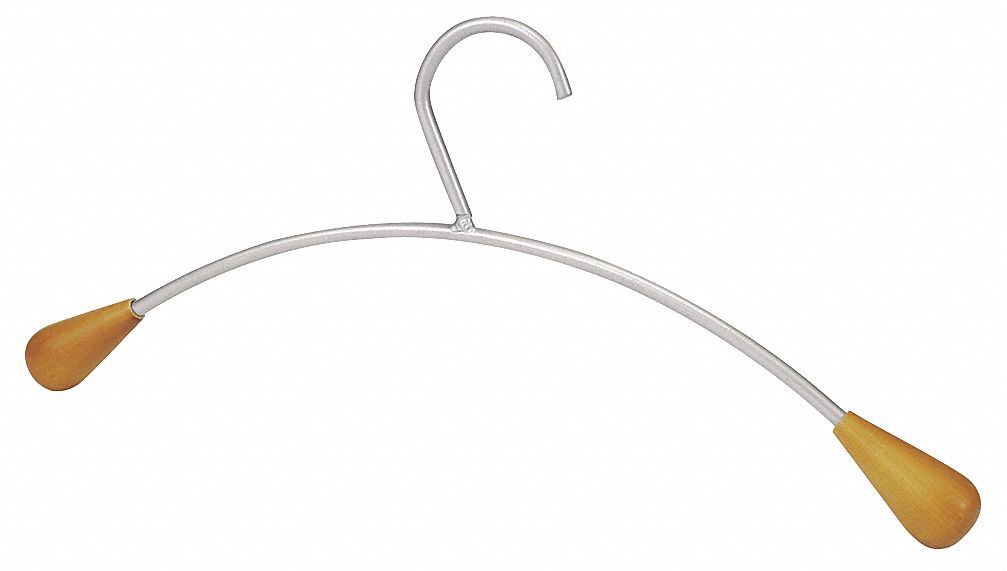 Hangers: 16 4/5 in, Holds 1 Garment, Metallic Gray, 6 PK