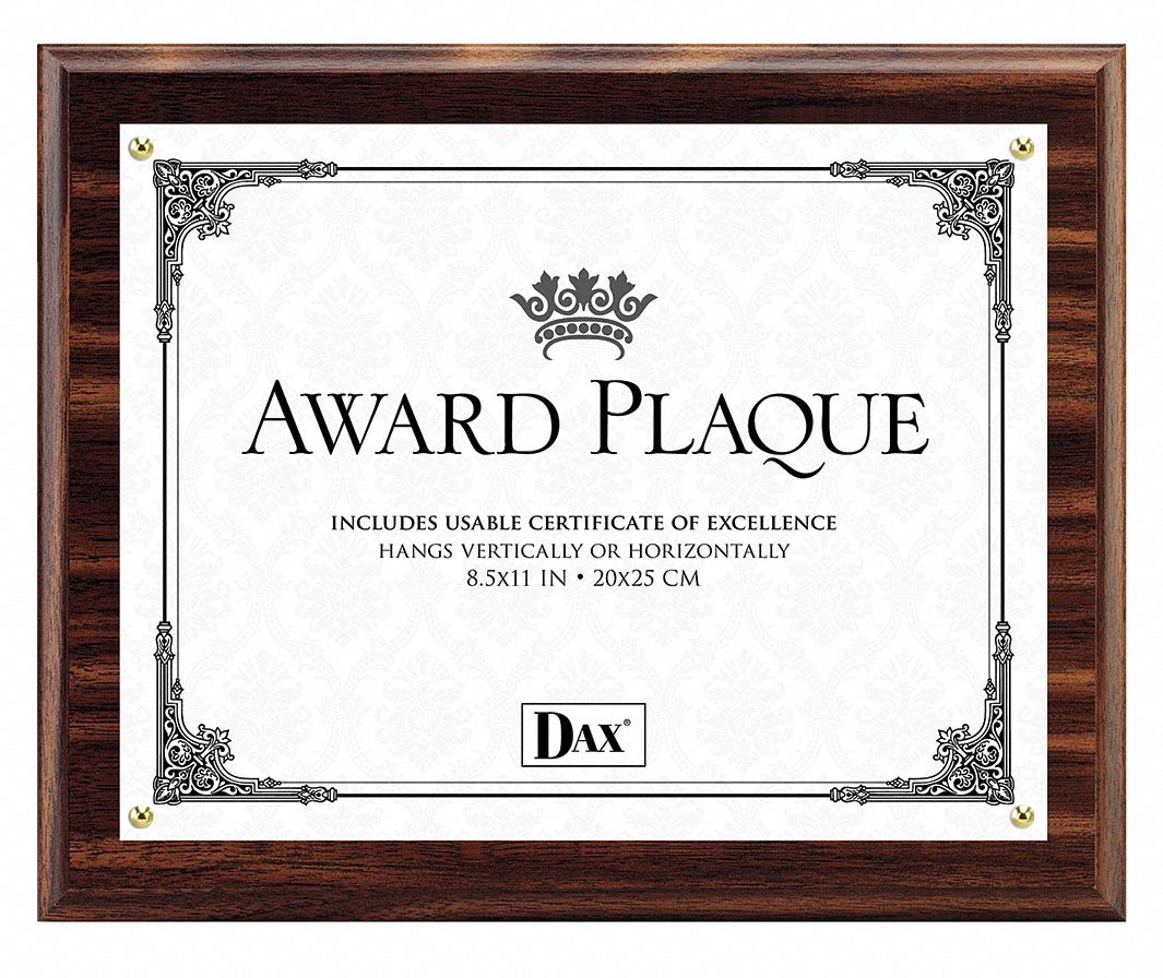 35W709 - Award Plaque 8-1/2x11 In.