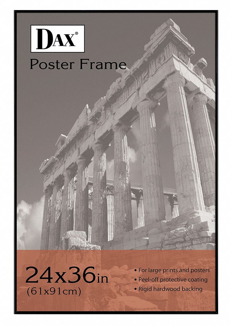 Coloredge Poster Frame: 36 x 24 in Frame Size, Mylar(R), Black