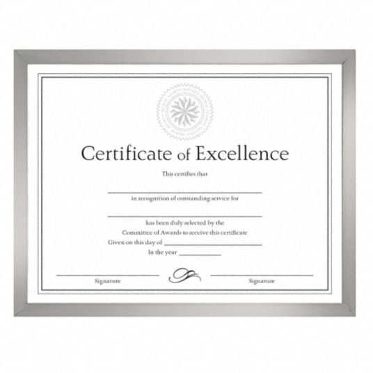Document Frame,8-1/2x11 In,Silver - Grainger