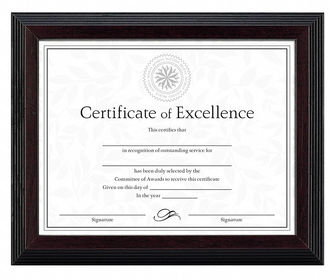 35W729 - Award/Certificate Frame 8-1/2x11 In.