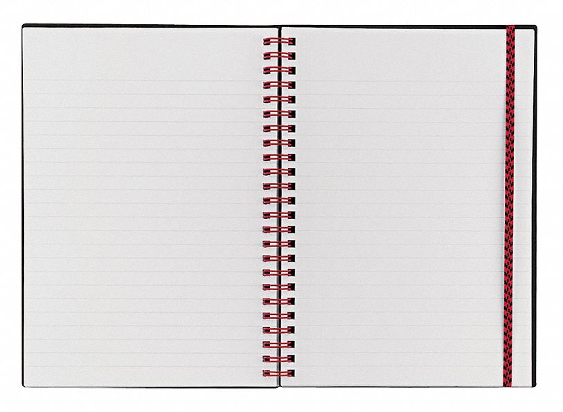 Notebook: 8-1/4 in x 5-5/8 in Sheet Size, Legal, White, 70 Sheets, 0% Recycled Content
